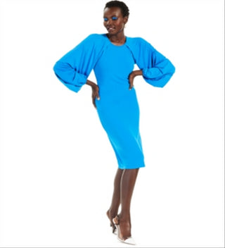 Vestido de malha feminino com manga raglan da INC International Concepts, azul, tamanho XX-grande