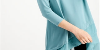 Blusa de malha feminina Alfani Soft L manga 3/4 verde tamanho grande