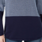 Karen Scott Suéter Feminino de Algodão Colorblock Azul Tamanho Pequeno