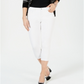 Calça jeans feminina Charter Club Tummy Control Bristol Capri, branca, tamanho 16