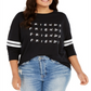 Camiseta feminina moderna Lux Trendy Plus Cotton Friends Graphic, preta, tamanho 3X