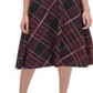 Vestido feminino Tommy Hilfiger Piper com cinto xadrez, ajuste e flare, preto, tamanho 16