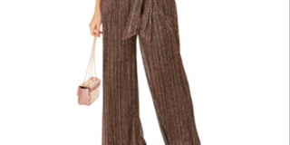 Macacão feminino Vince Camuto listrado de veludo e glitter, preto e dourado, tamanho 12