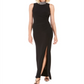 Vestido de festa longo sem mangas Vince Camuto feminino, preto, tamanho 4