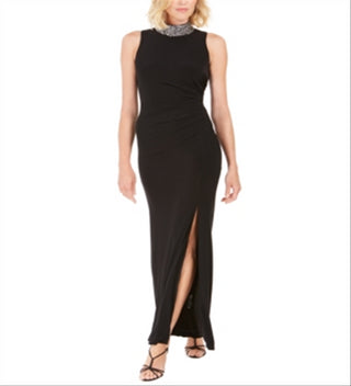 Vestido de festa longo sem mangas Vince Camuto feminino, preto, tamanho 4