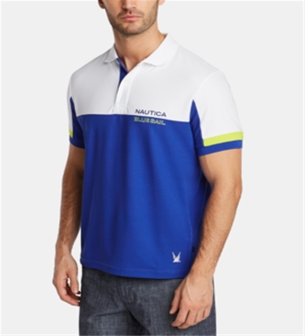 Camisa polo masculina Nautica Classic Fit com absorção de umidade e logo colorido, tamanho XX-G