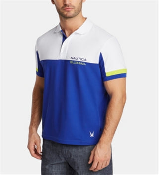 Camisa polo masculina Nautica Classic Fit com absorção de umidade e logo colorido, tamanho XX-G