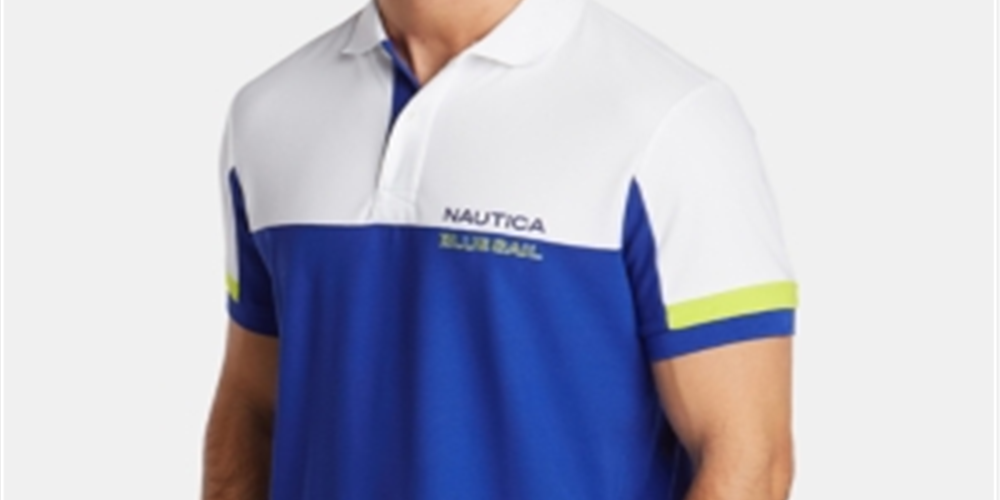 Camisa polo masculina Nautica Classic Fit com absorção de umidade e logo colorido, tamanho XX-G