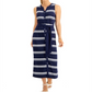 Vestido longo listrado feminino Charter Club azul tamanho XX-G
