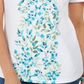 Blusa feminina Karen Scott estampada com decote dividido, branca, tamanho médio