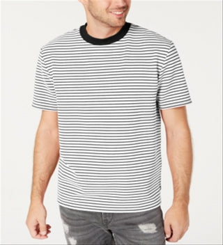 Camiseta listrada masculina Guess, branca, tamanho XX-G