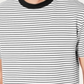 Camiseta listrada masculina Guess, branca, tamanho XX-G