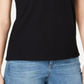 INC International Concepts Top feminino Jet Midnight Knit com pérolas bordadas, preto, tamanho extragrande