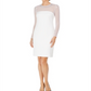 Vestido Calvin Klein Feminino com Mangas em Malha e Tachas, Branco, Tamanho 4