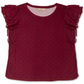 Blusa feminina com estampa de bolinhas e mangas bufantes, tamanho pequeno, vermelha, estilo &amp; co