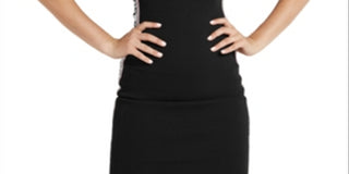 Vestido casual feminino Guss Alma com ombro vazado e logo, preto, tamanho grande