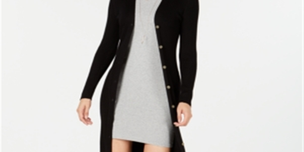 Suéter feminino de manga comprida Knit Loom, preto, tamanho pequeno