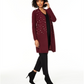 Cardigan feminino Charter Club Pure Cashmere com detalhes em vermelho, tamanho G