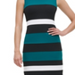 Vestido tubinho feminino Tommy Hilfiger com estampa de blocos de cores, sem mangas, gola alta, comprimento até o joelho, para usar no trabalho, preto, tamanho 18
