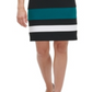Vestido tubinho feminino Tommy Hilfiger com estampa de blocos de cores, sem mangas, gola alta, comprimento até o joelho, para usar no trabalho, preto, tamanho 18
