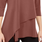 Blusa feminina Alfani com bainha assimétrica e manga 3/4, rosa, tamanho pequeno