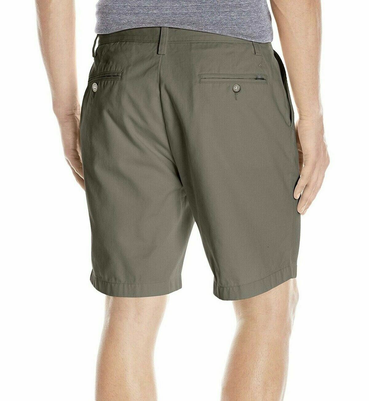 Calções de convés Nautica Stretch Classic Fit para homem, verde, tamanho 42