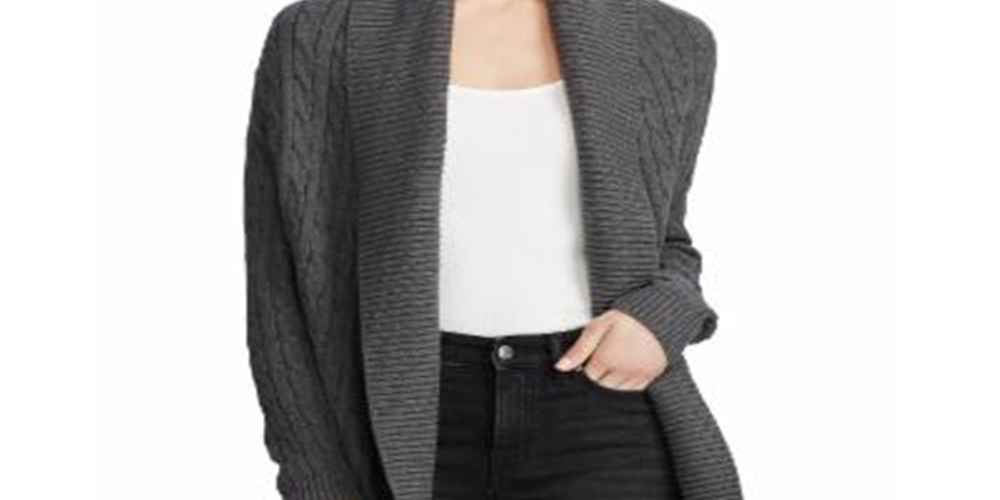 Cardigan Ralph Lauren Feminino de Tricô Xale Cinza Tamanho 34X16