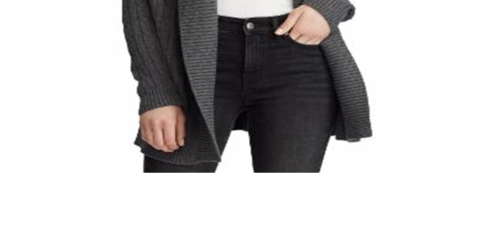 Cardigan Ralph Lauren Feminino de Tricô Xale Cinza Tamanho 34X16