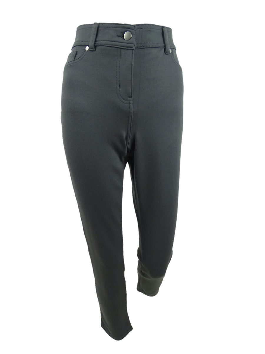 Calça skinny feminina de malha ponte estilo &amp; co, cinza, tamanho 8, pequena