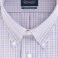 Camisa social masculina Eagle com gola xadrez roxa, tamanho 18,5 x 36 x 37