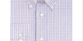 Eagle Men's Check Collared Dress Shirt Purple Size 18.5X36X37
