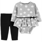 Conjunto de body Carter's Girl 2 peças cinza tamanho bebê recém-nascido