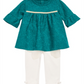 Conjunto de túnica de renda e leggings com babados First Impressions para bebê menina, 2 peças, verde, tamanho 0-3