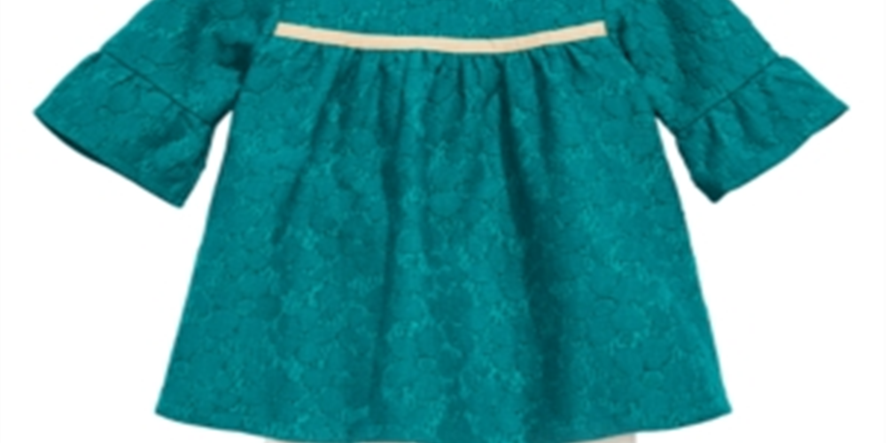 Conjunto de túnica de renda e leggings com babados First Impressions para bebê menina, 2 peças, verde, tamanho 0-3