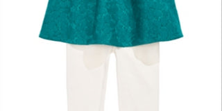 Conjunto de túnica de renda e leggings com babados First Impressions para bebê menina, 2 peças, verde, tamanho 0-3