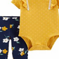 Conjunto de 2 peças de body e leggings de algodão Carter's Baby Girl, tamanho amarelo, recém-nascido