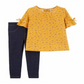 Conjunto Carter's Infantil Feminino 2 Peças Blusa Estampada Floral e Legging Jeans Amarelo Tamanho 2T