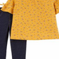 Conjunto Carter's Infantil Feminino 2 Peças Blusa Estampada Floral e Legging Jeans Amarelo Tamanho 2T