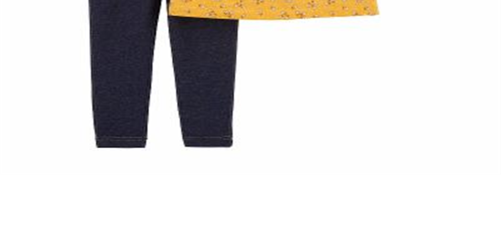 Conjunto Carter's Infantil Feminino 2 Peças Blusa Estampada Floral e Legging Jeans Amarelo Tamanho 2T