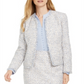 Jaqueta Calvin Klein Feminina de Tweed com Frente Aberta Cinza Tamanho 6