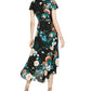 Vestido longo envelope feminino INC International Concepts com mangas esvoaçantes, preto, tamanho 4