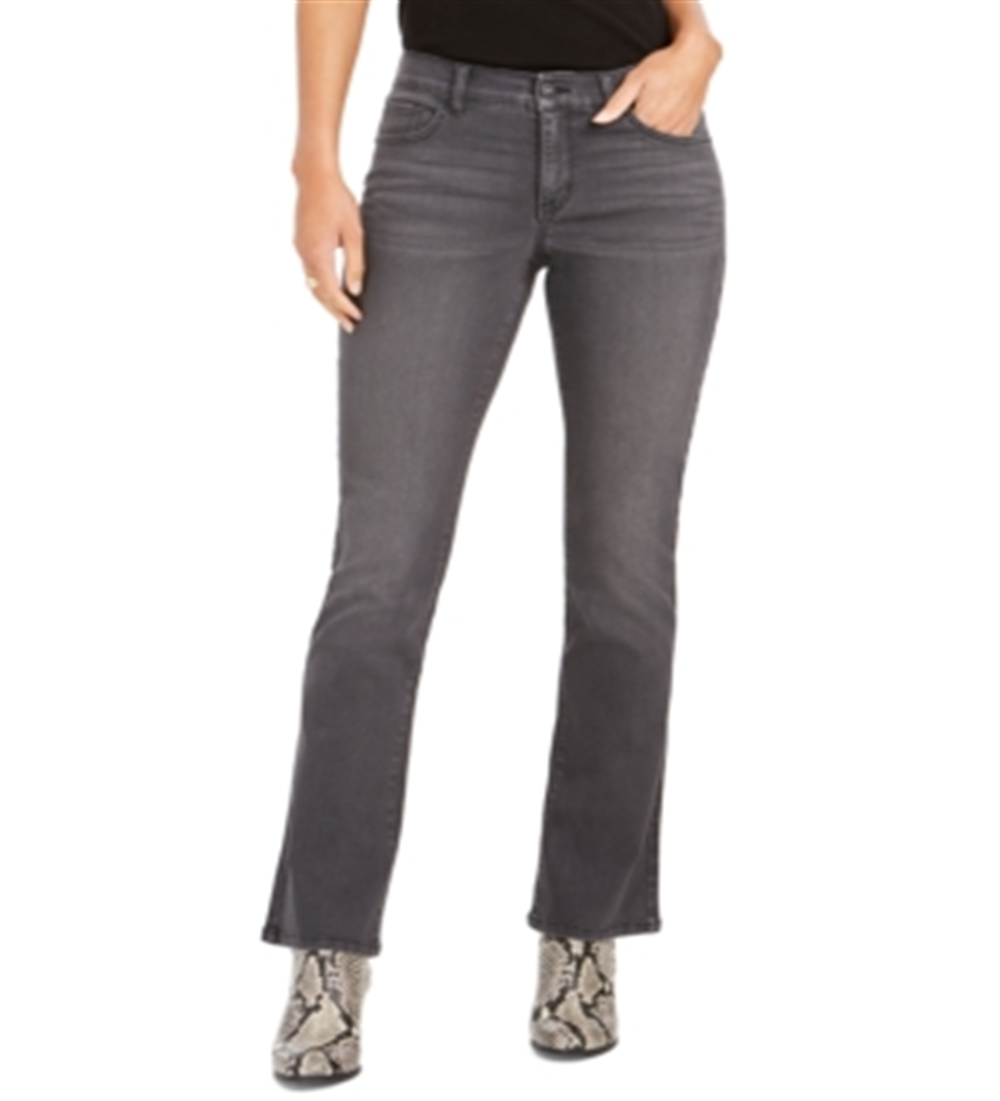 Jeans feminino estilo &amp; co com bolso brilhante e corte bootcut, preto, tamanho 2, pequeno