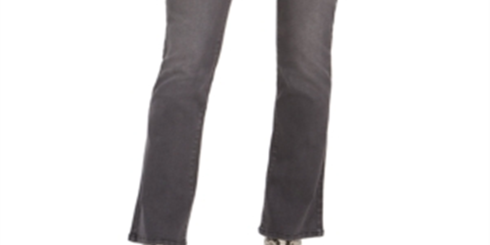 Jeans feminino estilo &amp; co com bolso brilhante e corte bootcut, preto, tamanho 2, pequeno