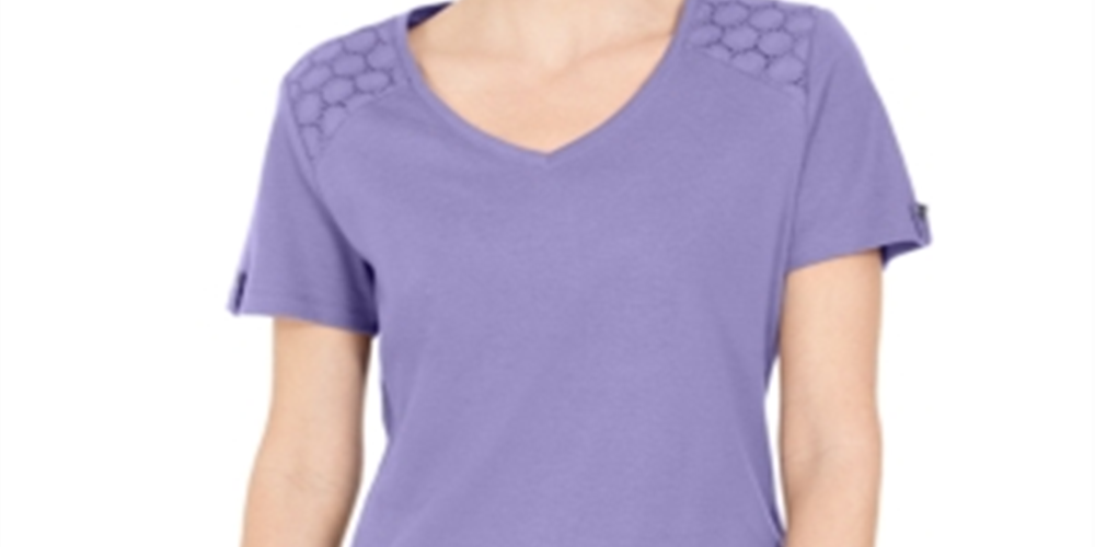 Karen Scott Blusa Feminina Gola V Ombro a Ombro Roxa Tamanho P
