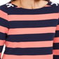 Top listrado feminino Charter Club com acabamento em ilhós, vermelho, tamanho XX-G