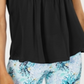 Blusa feminina sem mangas Charter Club Pintuck preta tamanho grande