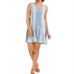 Vestido rodado sem mangas estampado feminino Style &amp; Co, azul, tamanho pequeno