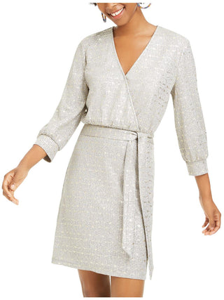 Vestido infantil City Studios Surplice A Line Cinza Tamanho 0