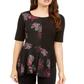 Top cachecol assimétrico feminino Alfani, preto, tamanho grande