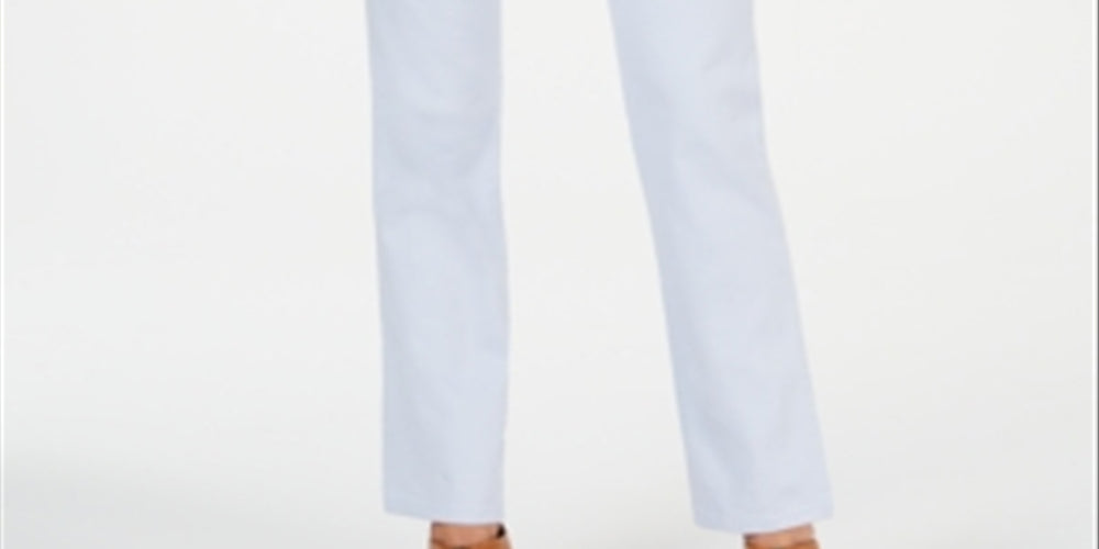 Calça jeans feminina reta estilo &amp; co, azul, tamanho 18